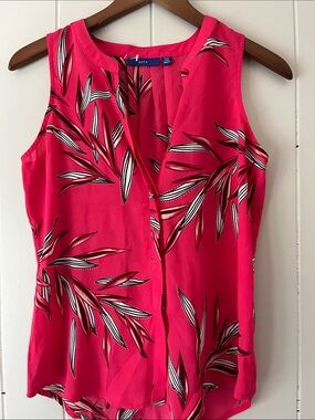 Apt. 9 Hot Pink Leaf-Print Sleeveless Camisole